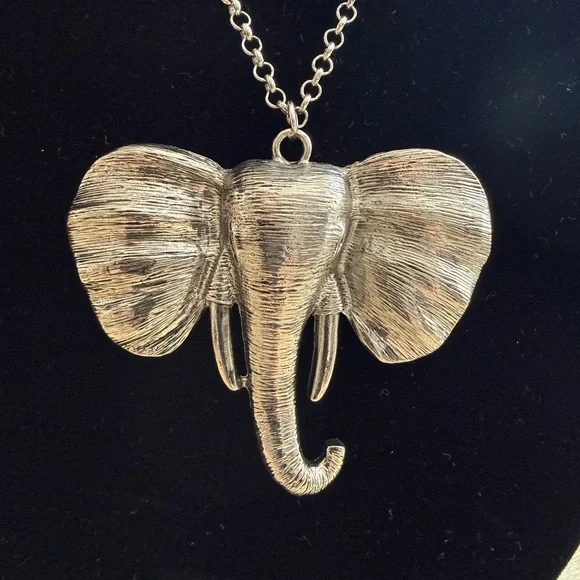 Silver Elephant Pendant Necklace - Picture 1 of 11